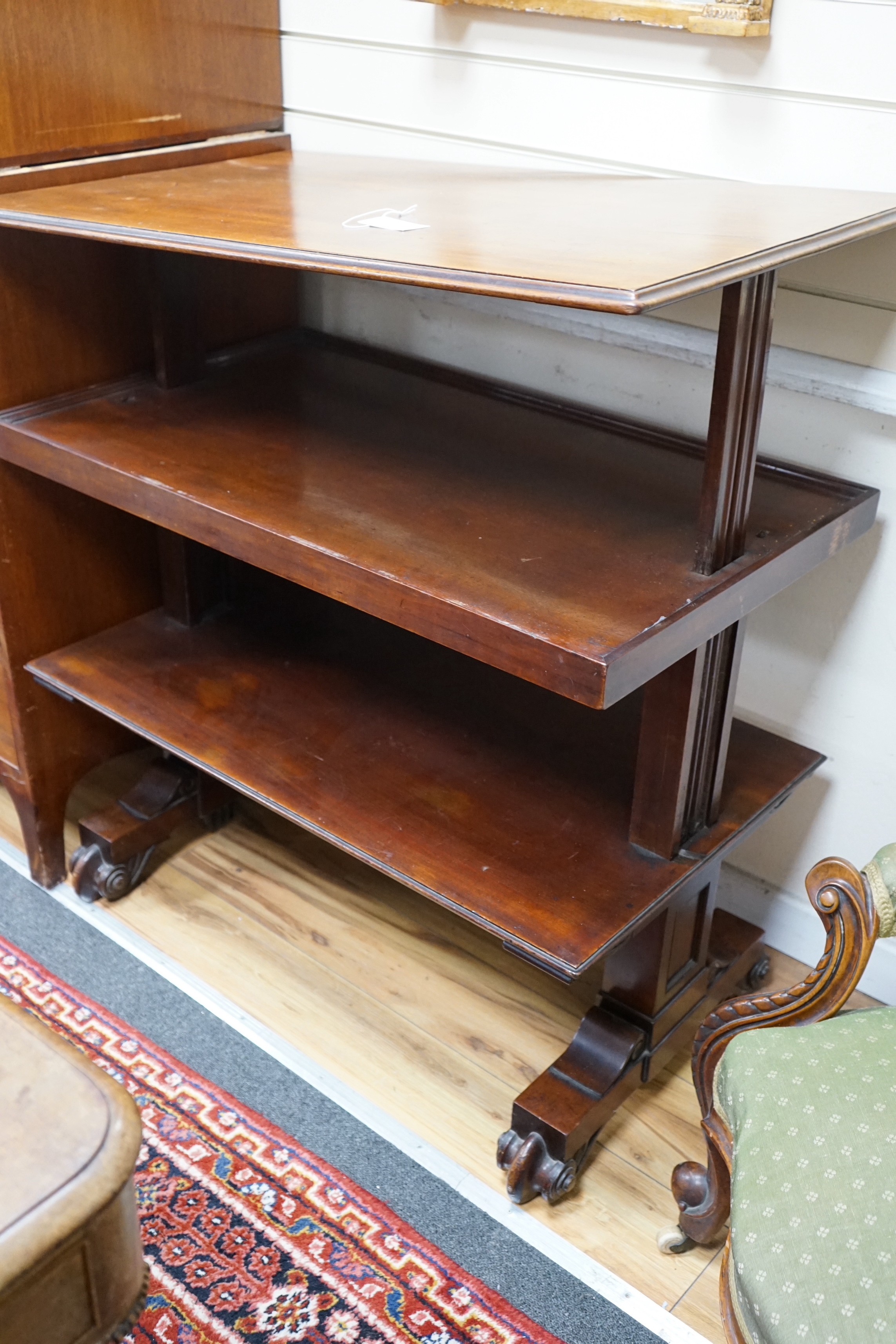 A Victorian mahogany metamorphic buffet, length 96cm, depth 58cm, height 106cm